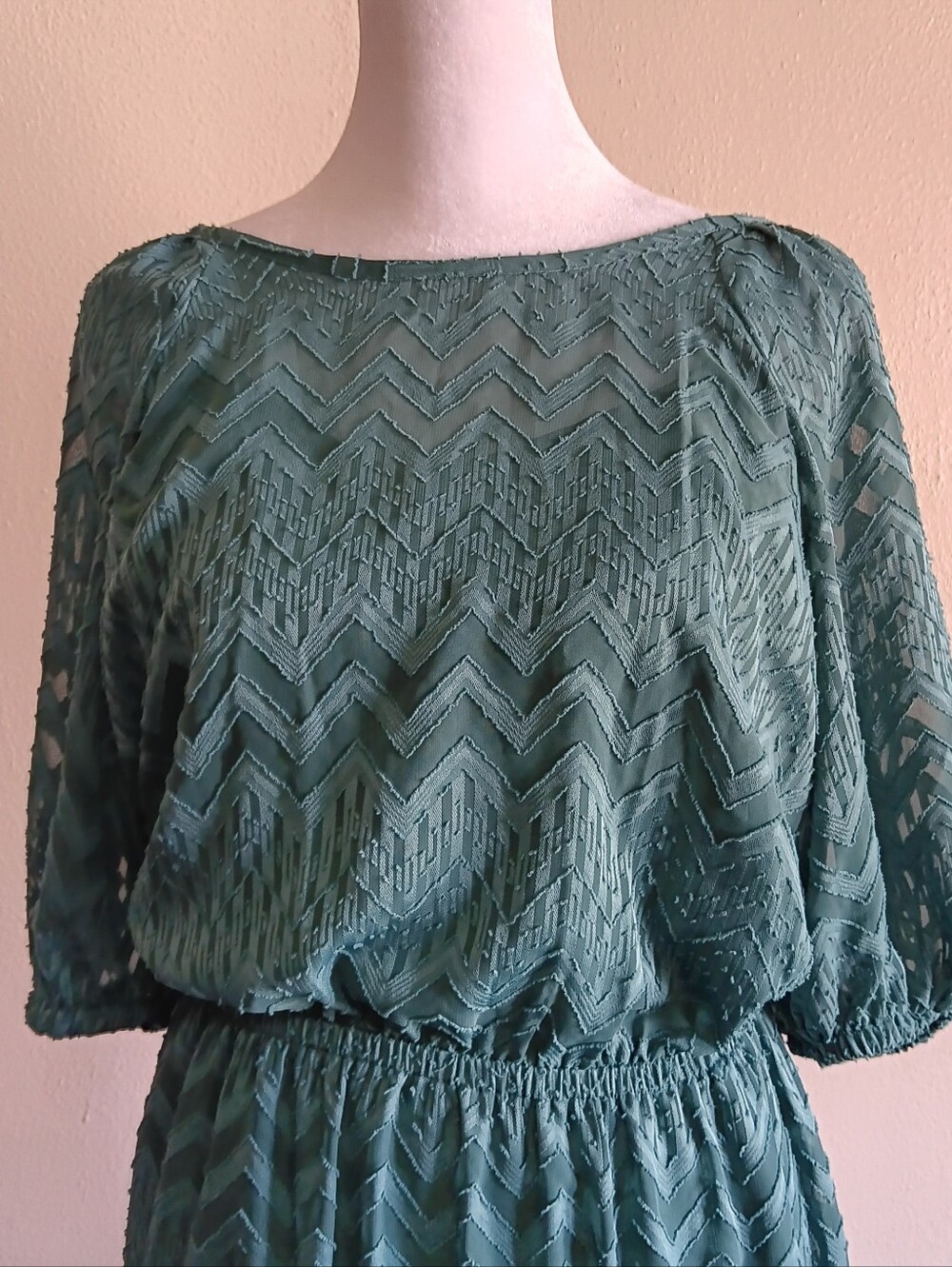 Green Elastic Waist, Maxi Dress, A New Day Size Small, Casual Cottagecore Summer - Picture 5 of 9